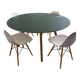 Table Hay CPH25 Ø140 x H74 oak and green linoleum