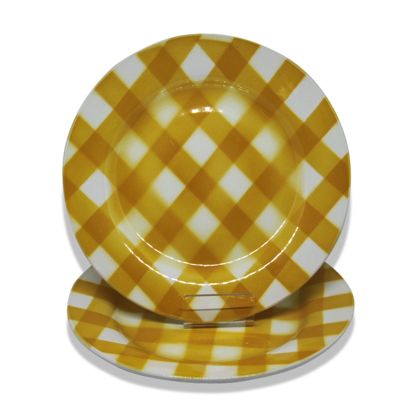 Duo of Scots yellow Digoin dessert plates