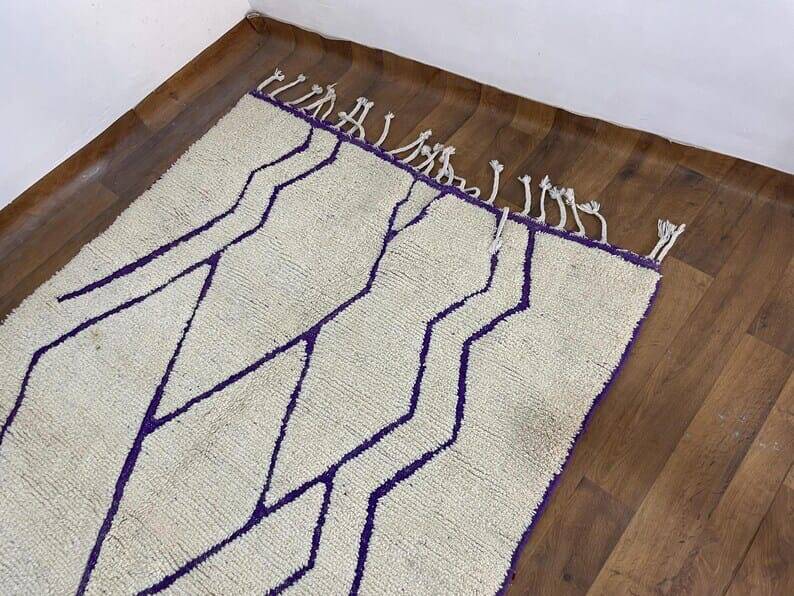 Tapis en laine pure fait main traditionnelle taille 150 x 250 cm