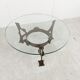 Table basse fleurie en acier sculpté, années 1970