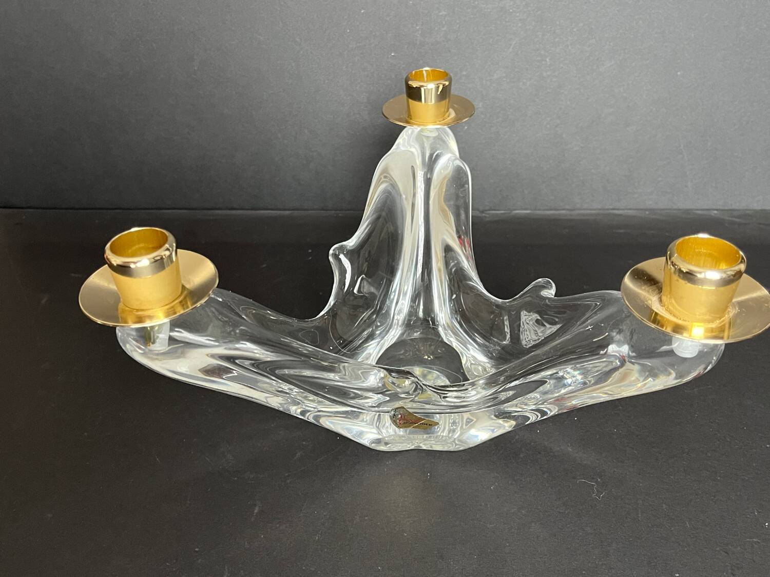 SCHNEIDER 3-branched crystal candlestick