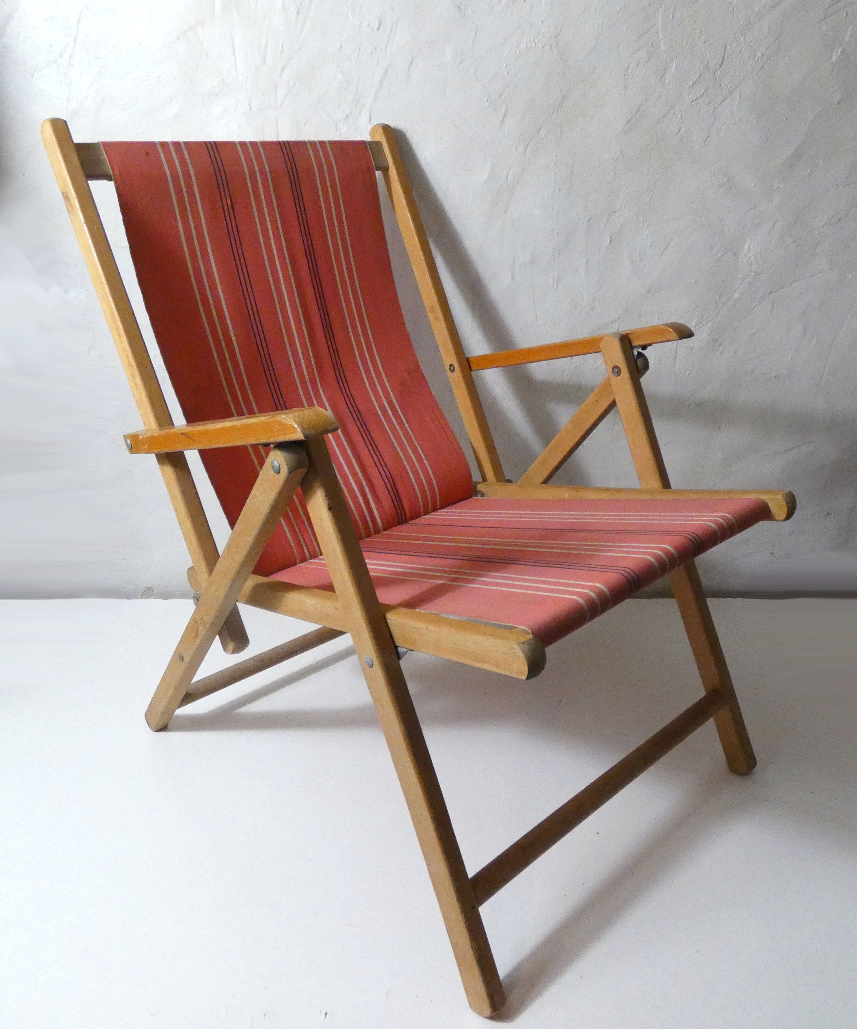 Fauteuil pliant années 50 style transat chilienne