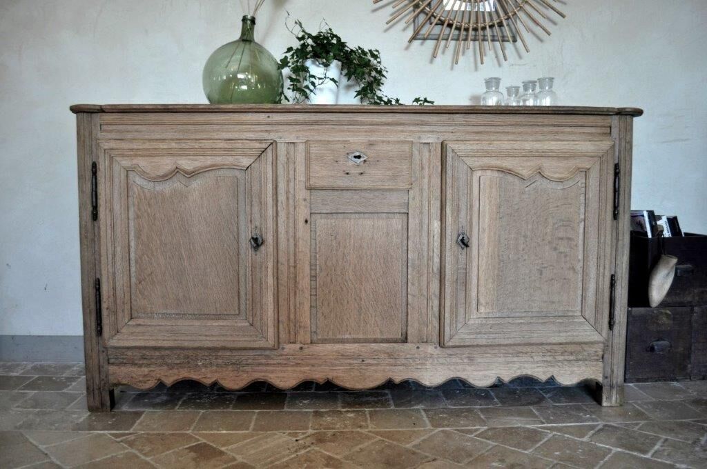 Buffet Louis XIV Dresche Picarde solid oak aspect Brut