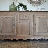 Buffet Louis XIV Dresche Picarde solid oak aspect Brut
