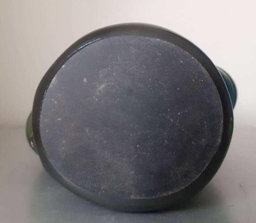 Signed glass paste vase