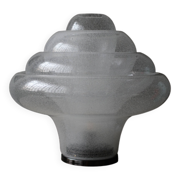 Lampe de table vintage Lotus par Carlo Nason pour Mazzega, verre de Murano soufflé, rare
