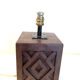 Brutalist folk art lamp base in teak from the 40s/50s.