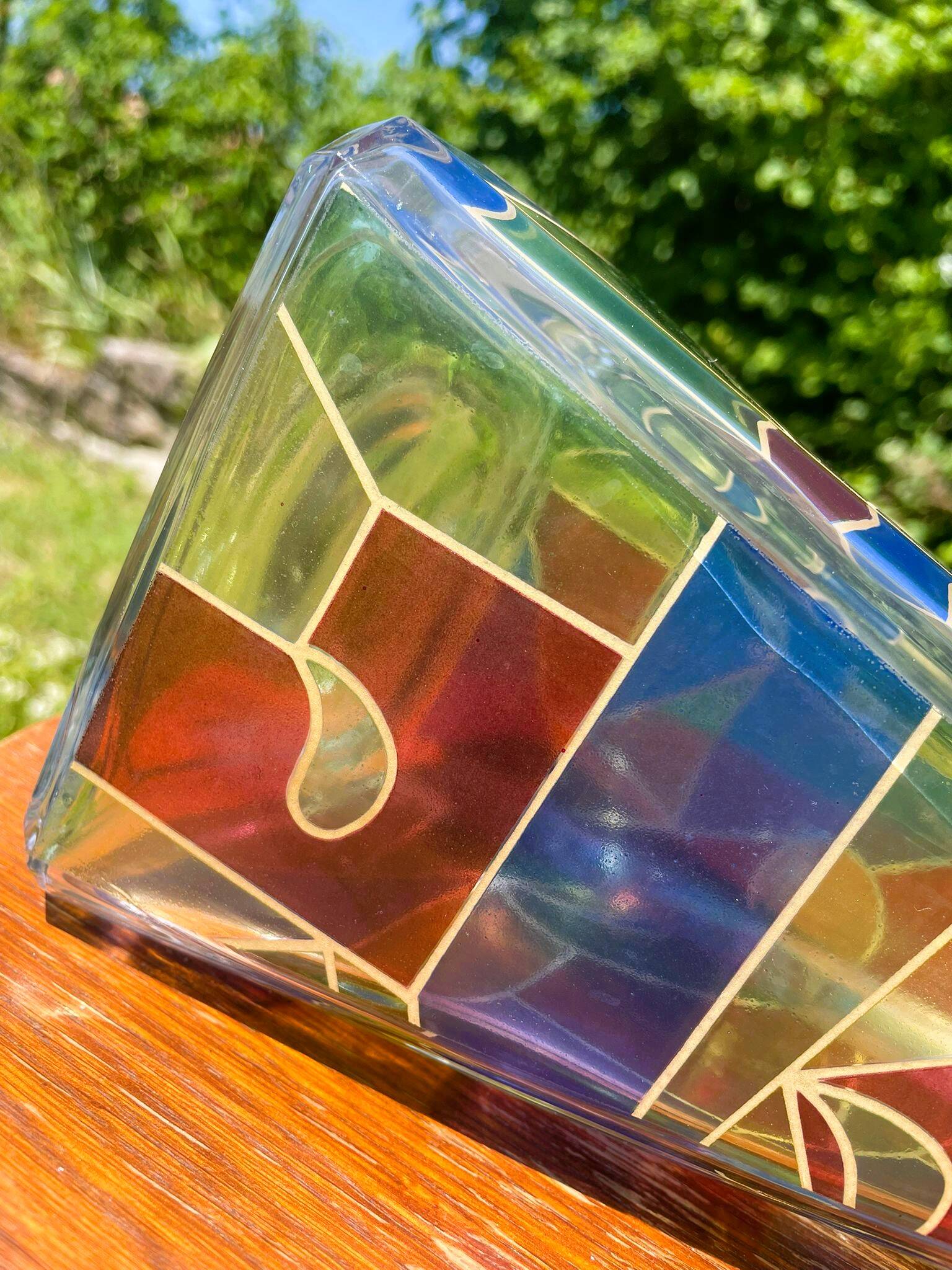 Carafe / vase multicolore italien