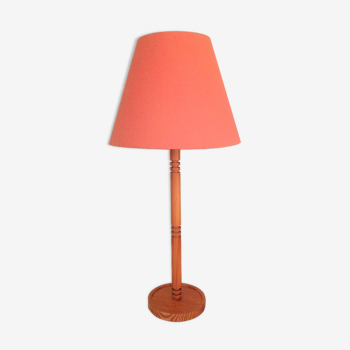 Lampe en pin verni style scandinave / vintage années 60-70