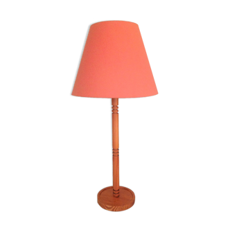 Varnished pine lamp Scandinavian style / vintage 60s-70s