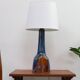Danish Modern Blue and Brown Ceramic Table Lamp by E. Johansen for Søholm, 1960s