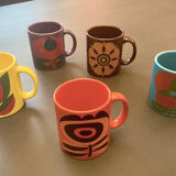 Ensemble de 5 mugs vintage waechtersbach w-germany