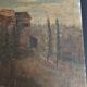 Painting oil on canvas seascape with castle