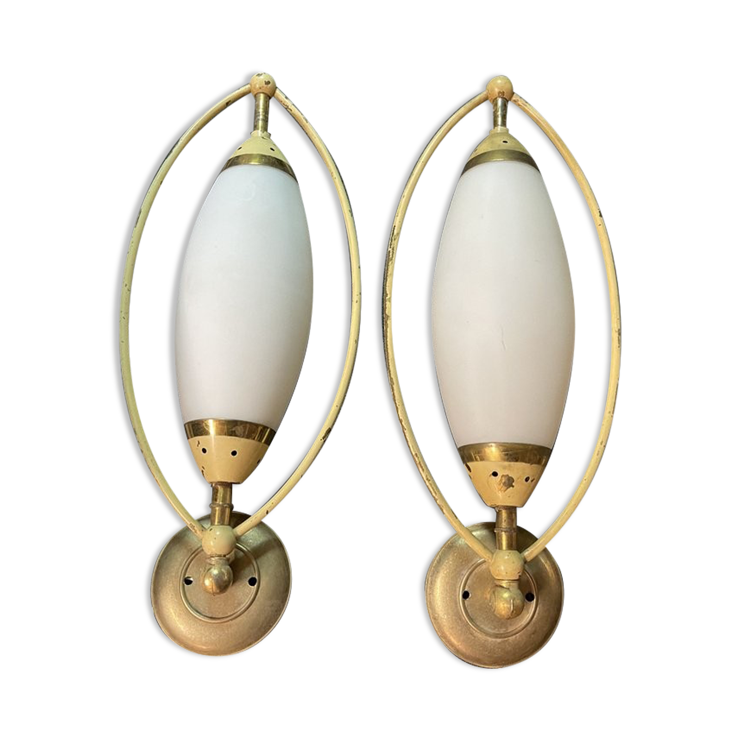 Italian opaline glass sconces