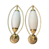 Italian opaline glass sconces