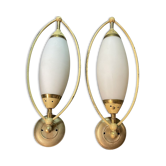 Italian opaline glass sconces