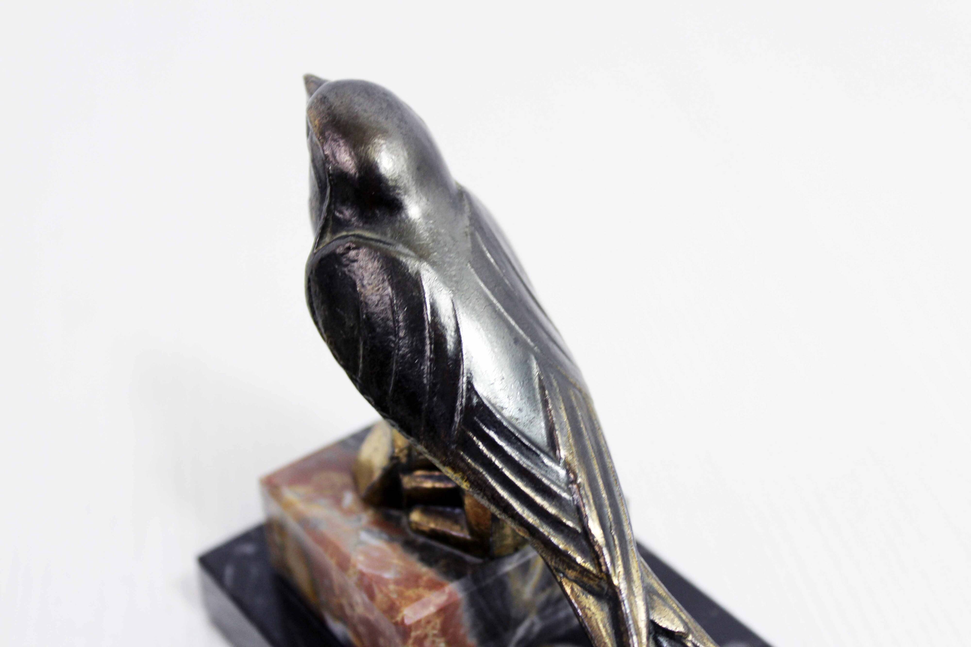 Bird bookends in brass and marble