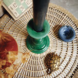 Glazed ceramic chandelier fir green