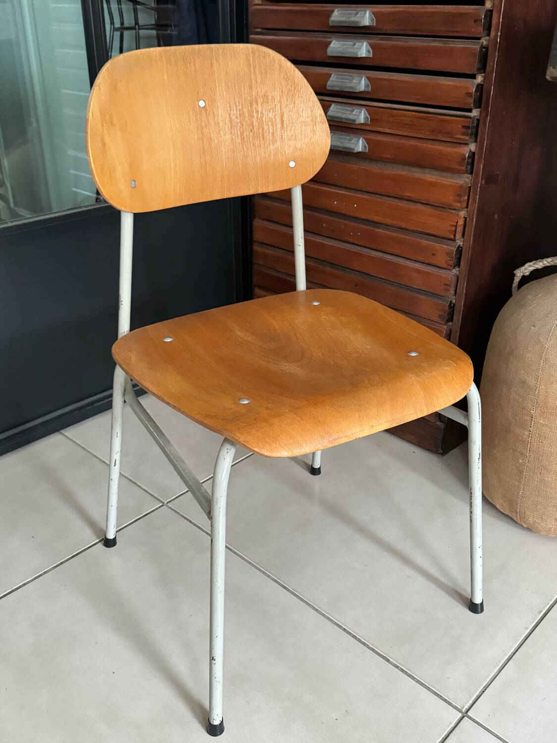 Old vintage adult school chair