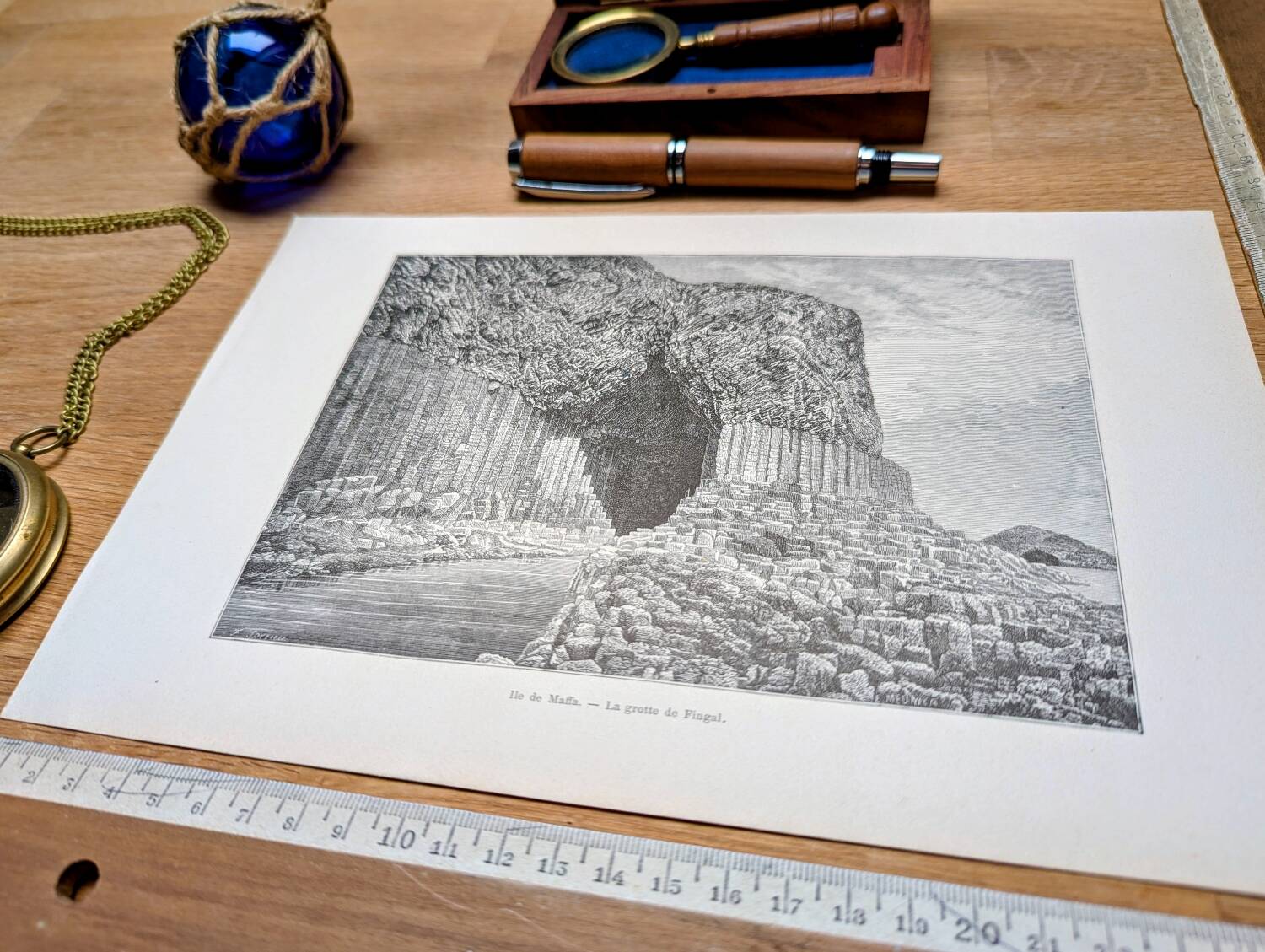 Printed in 1898, Fingal's Cave, Scotland.