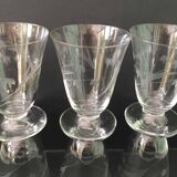 6 wine glasses carved with lily of the valley sprigs