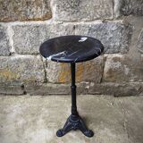 Small pedestal table in marble and cast iron