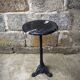 Small pedestal table in marble and cast iron