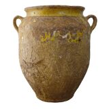 Pot à confit ancien français à glaçure jaune