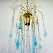 Lustre Murano Gouttes En Cristal bleu