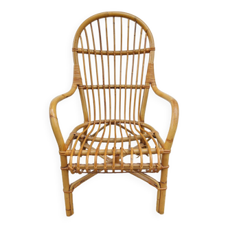 fauteuil osier, bois de bambou