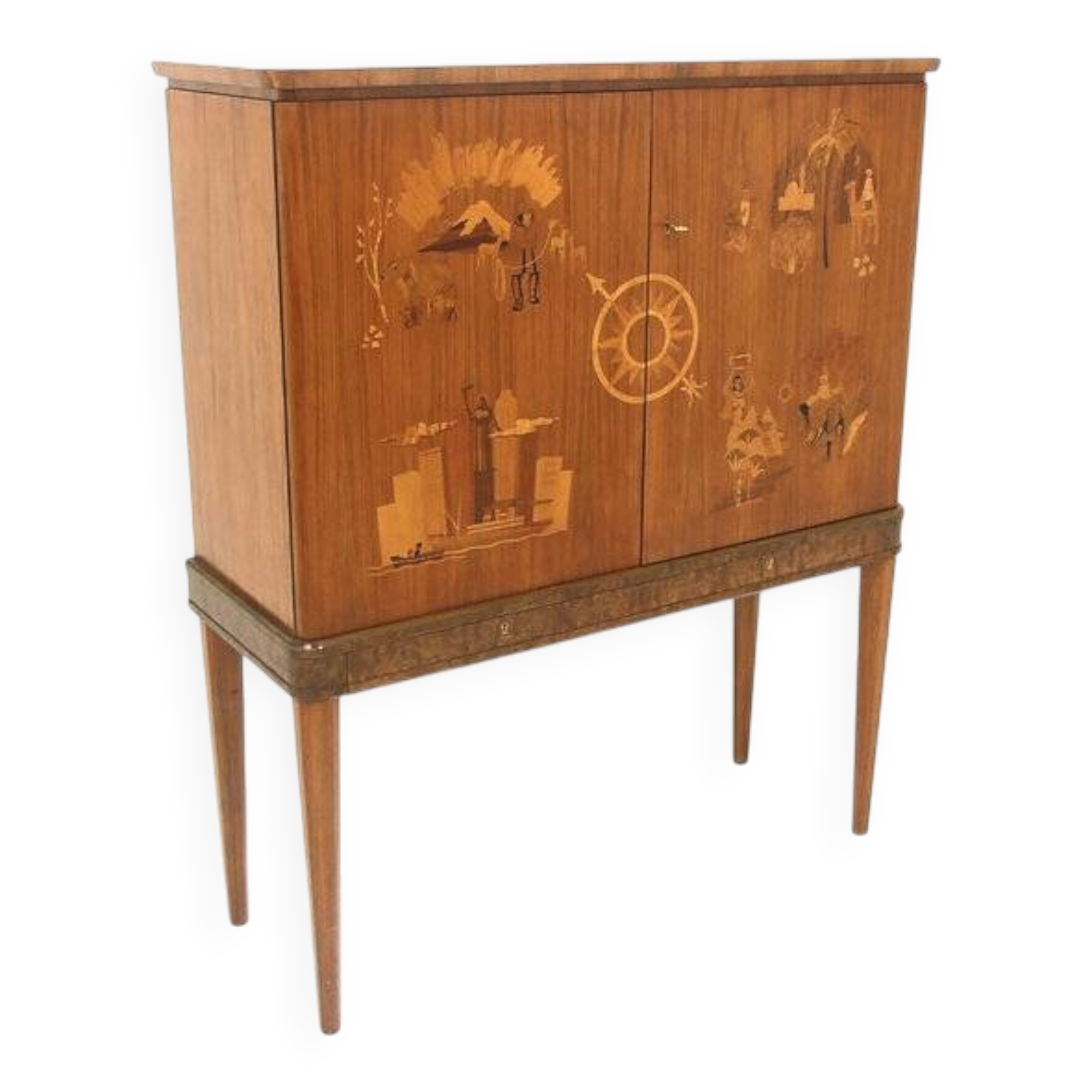 Scandinavian walnut wardrobe, Reiners, Mjölby, Swedish Modern, Sweden, 1