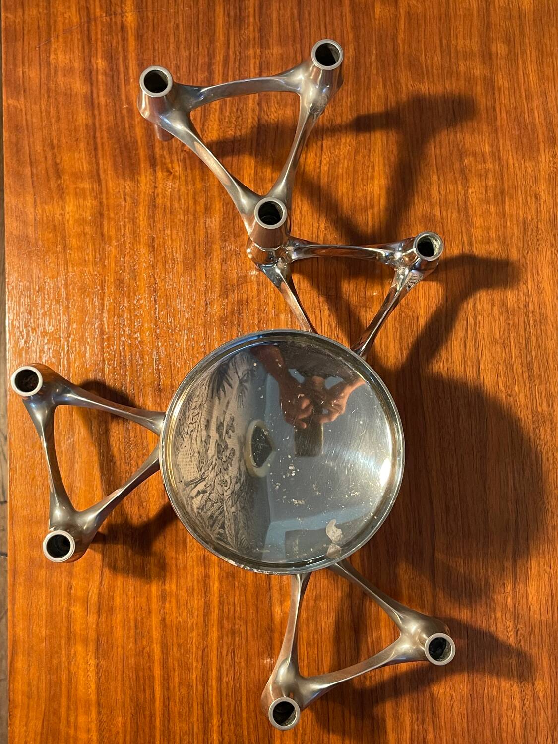 4 Nagel candlesticks + a bowl