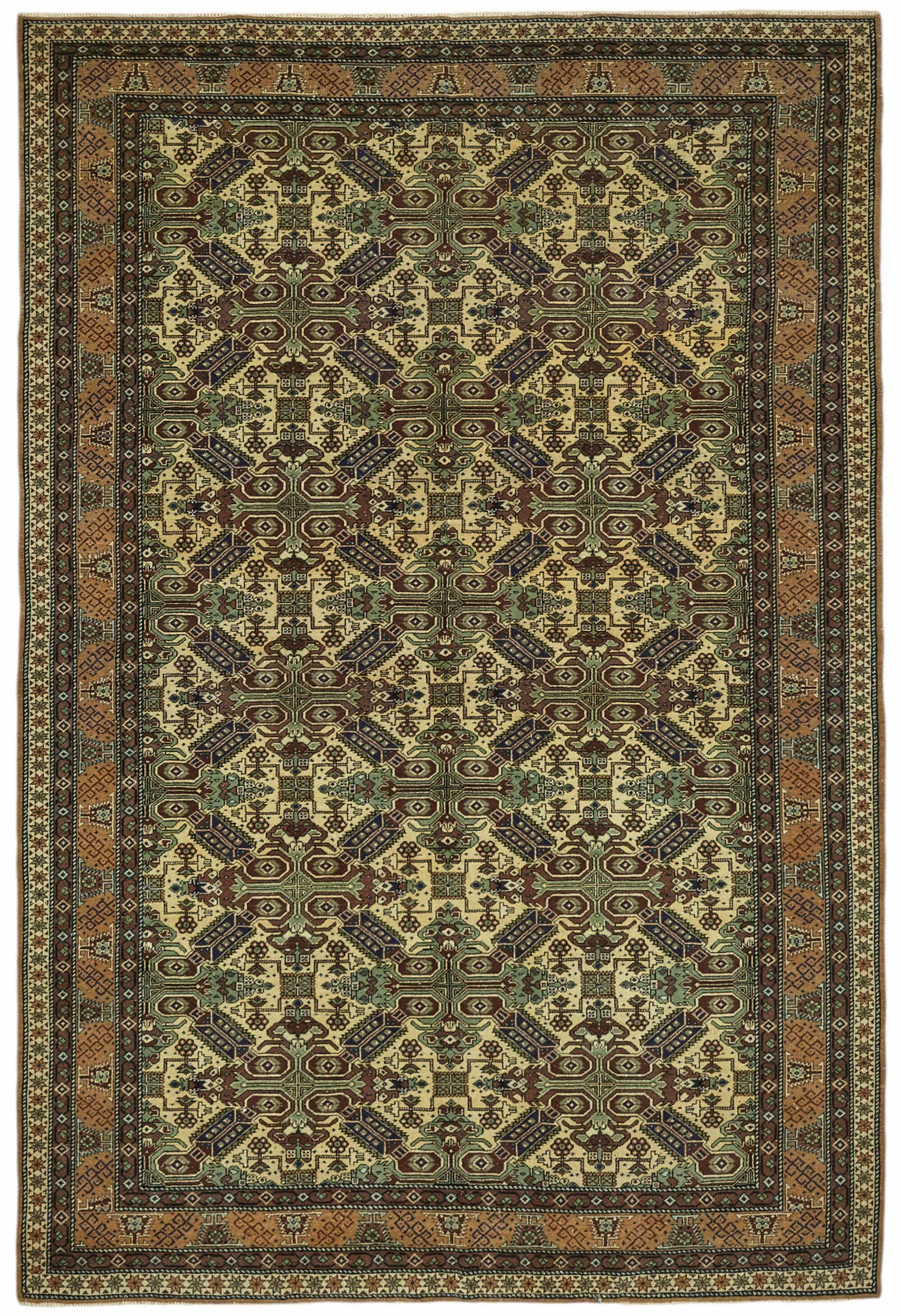 Turkish Wool Vintage Kayseri Rug 197 cm x 293 cm