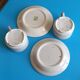 2 enameled stoneware espresso cups and saucers - France, 70s/80s