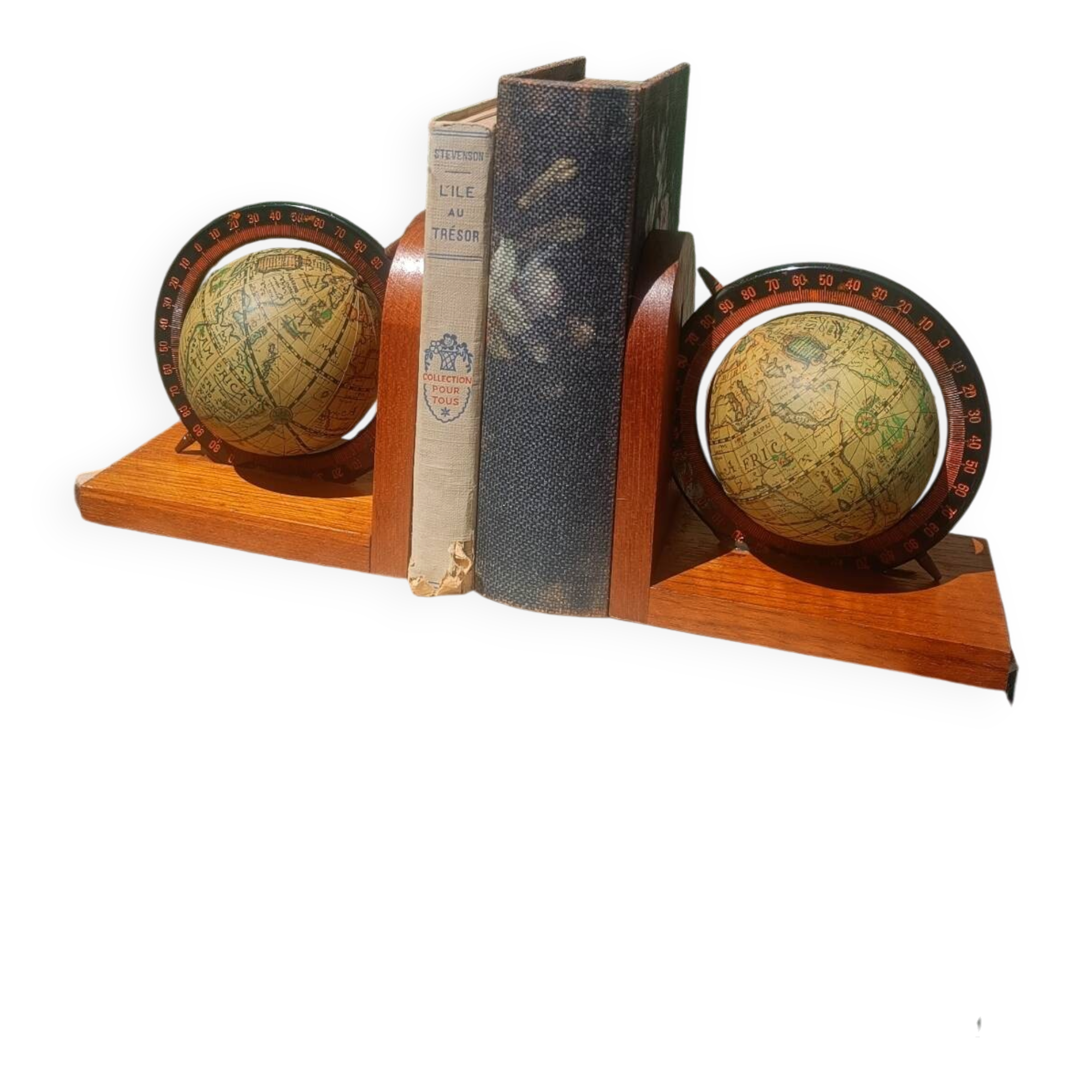 Serre-livres vintage mappemondes – Années 70