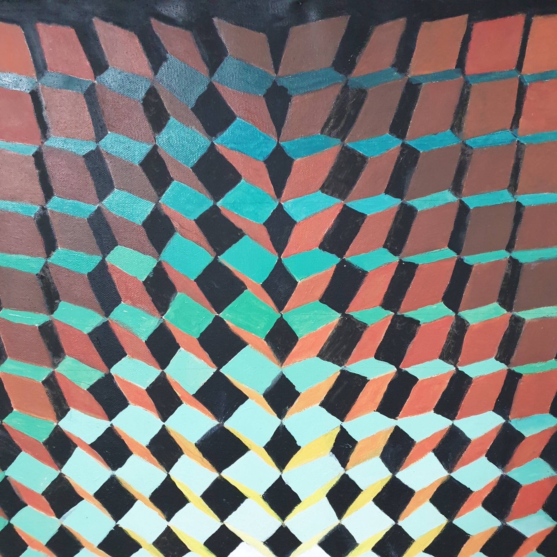 Tableau/Optical art/oil on canvas/78x78x2cm
