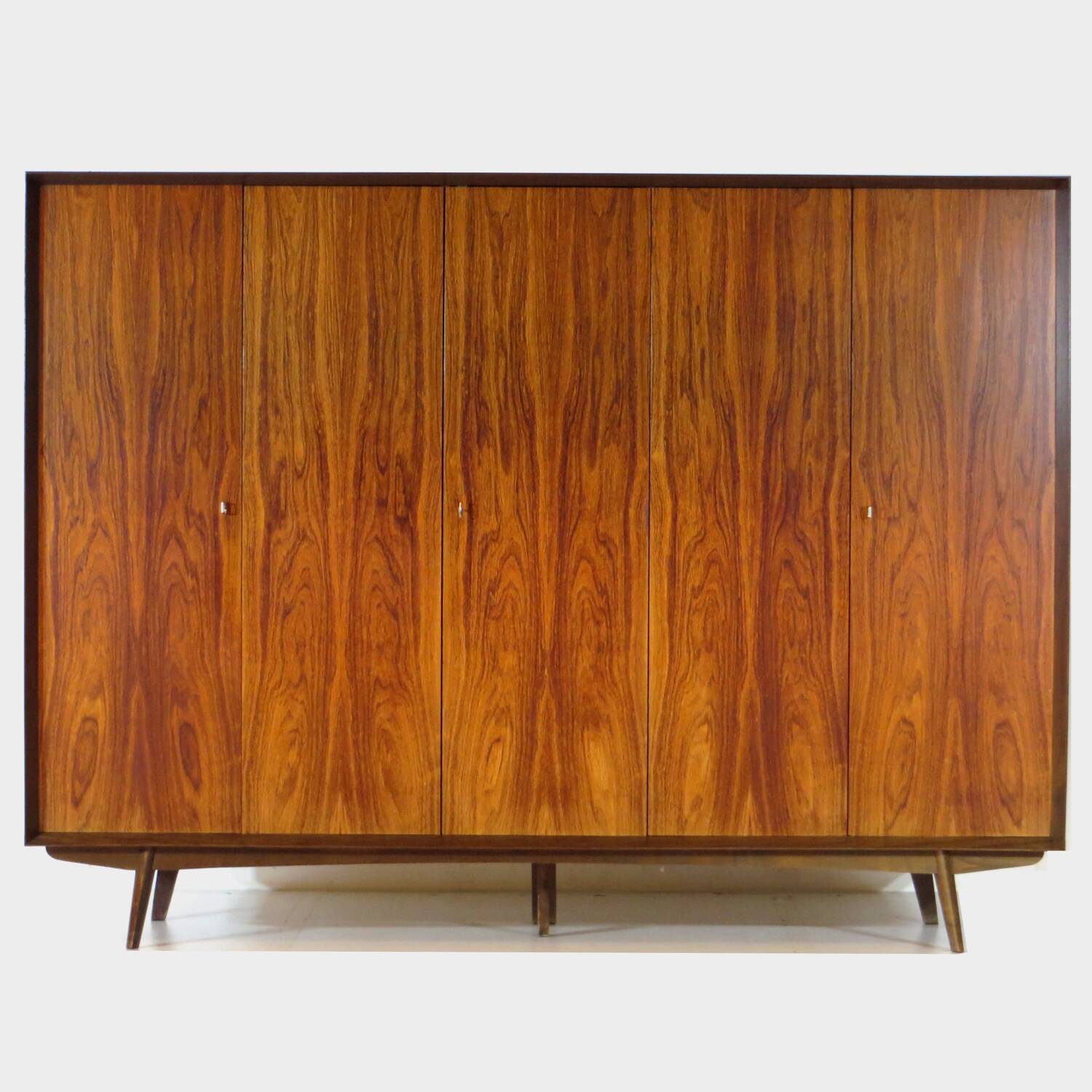 Large mid century modern 5-door wardrobe in rosewood, 1960s