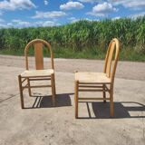 Set 2 Annig Sarian Thalia Italy beech papercord dining chair