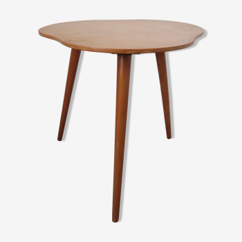 Table tripode forme libre en bois années 50 60