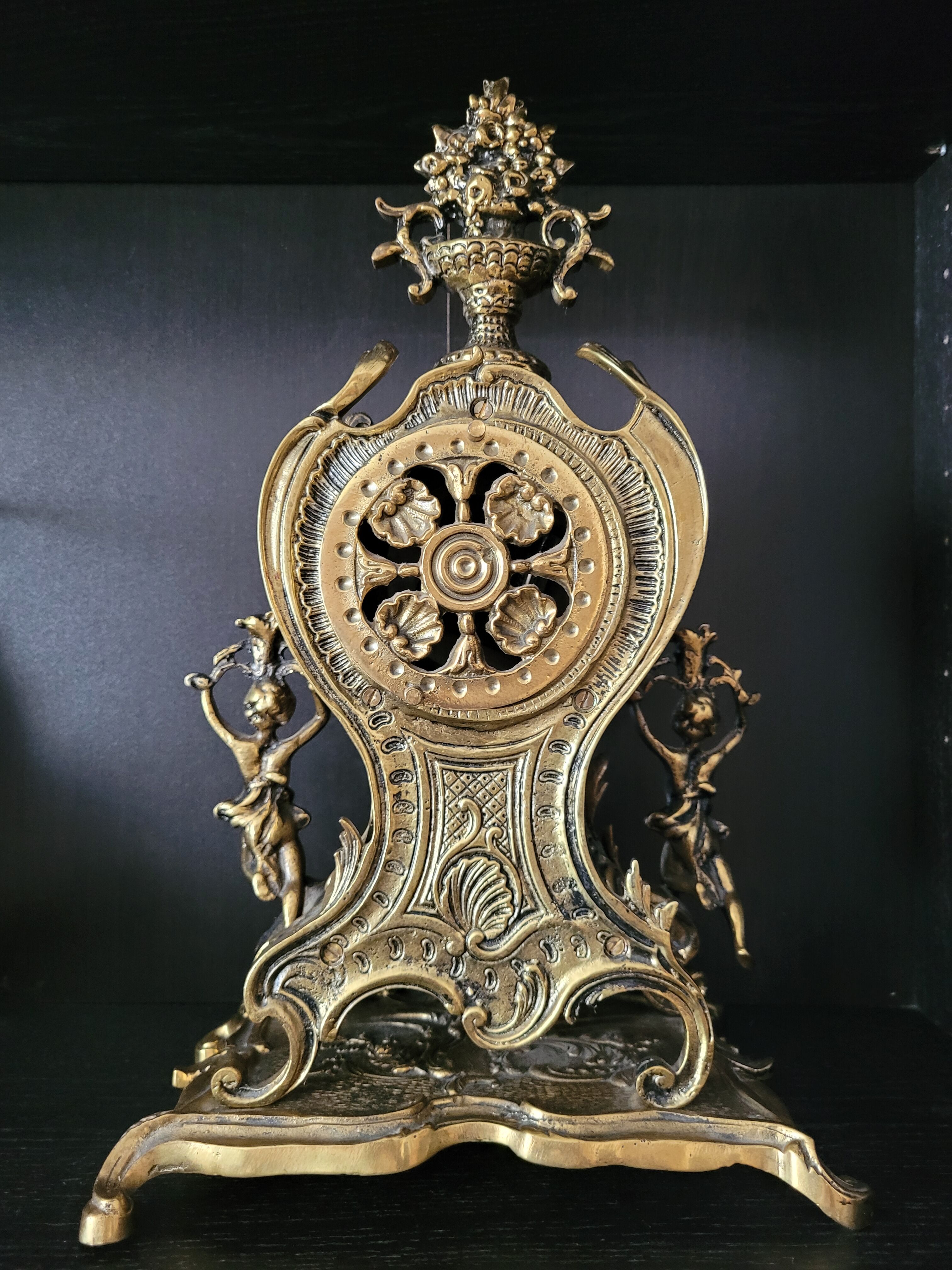 Louis XV style gilded bronze clock