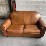 Old leather club sofa
