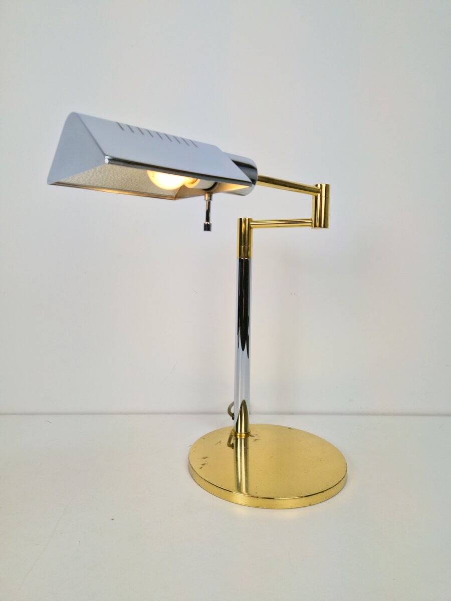 Adjustable Brass Chrome Table Lamp from Star Leuchten, Germany, 1970s