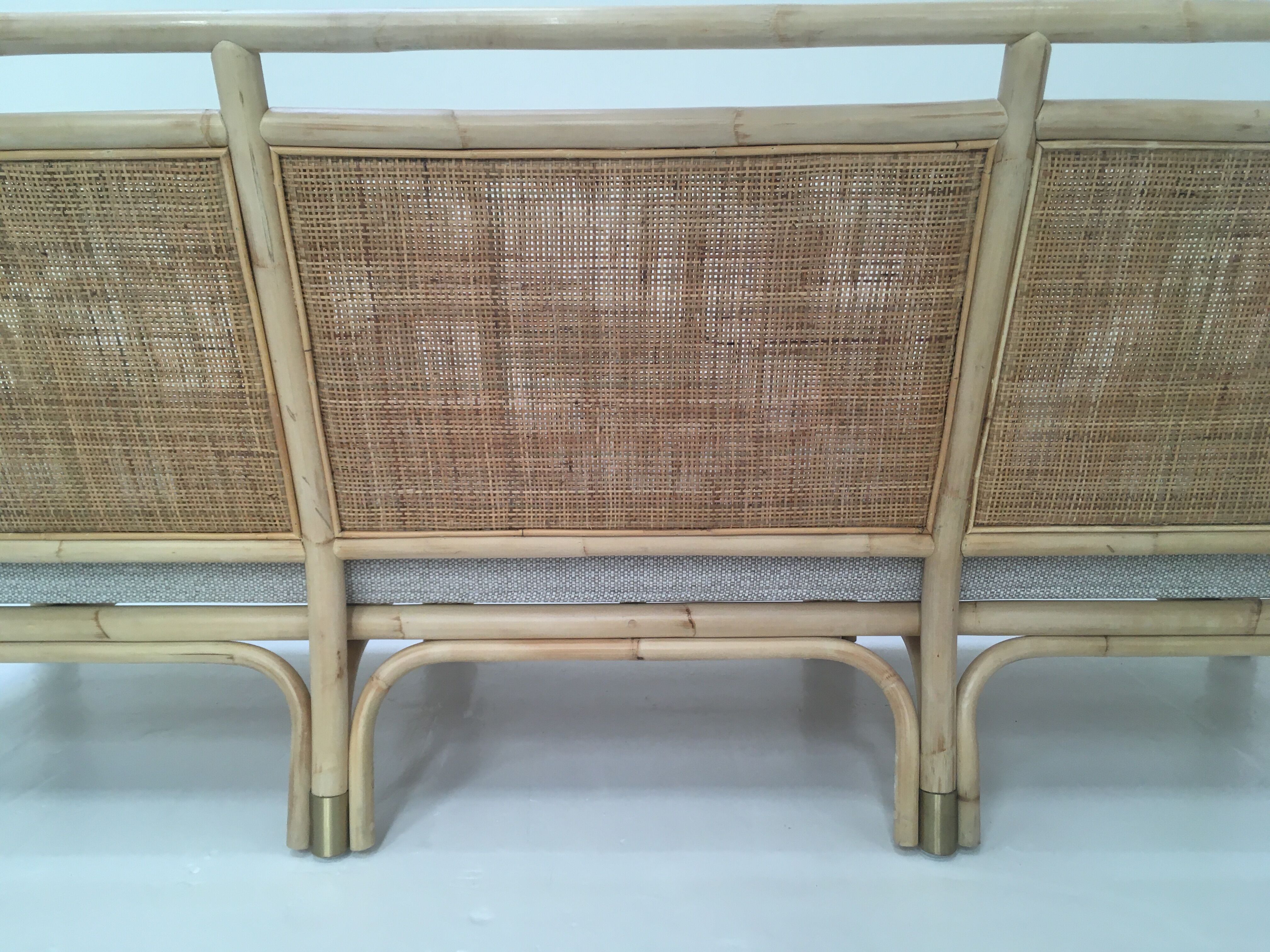 3-seater rattan and canning sofa