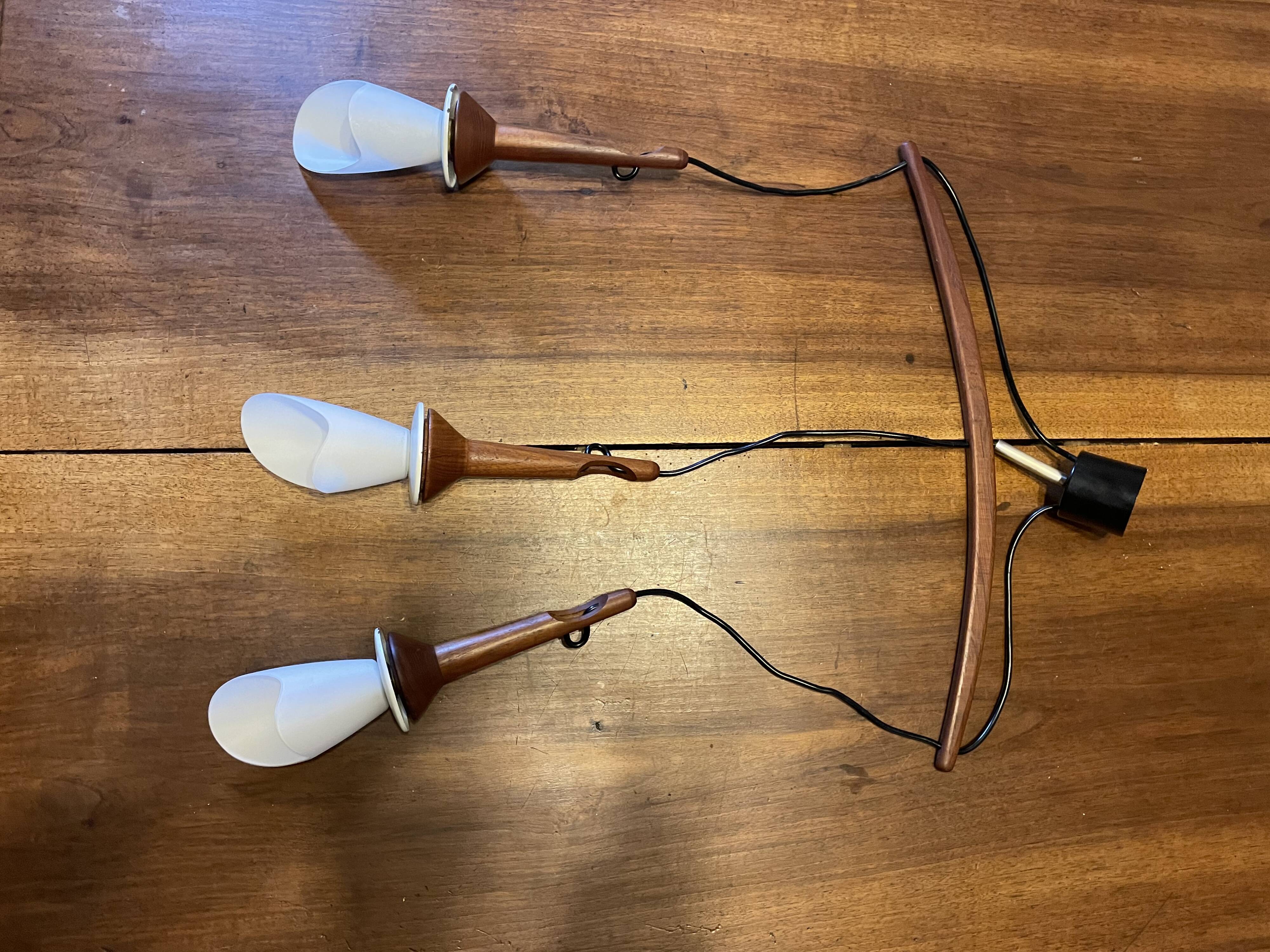 Scandinavian teak pendant light