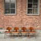 Set of 4 DCW chairs in walnut, Charles & Ray Eames, Herman Miller, 1950s