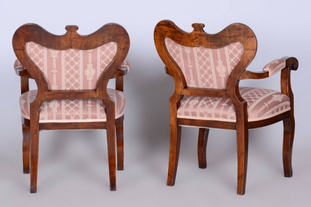 Biedermeier Oak Seating Set in Walnut, Austria, 1840s, Set of 5