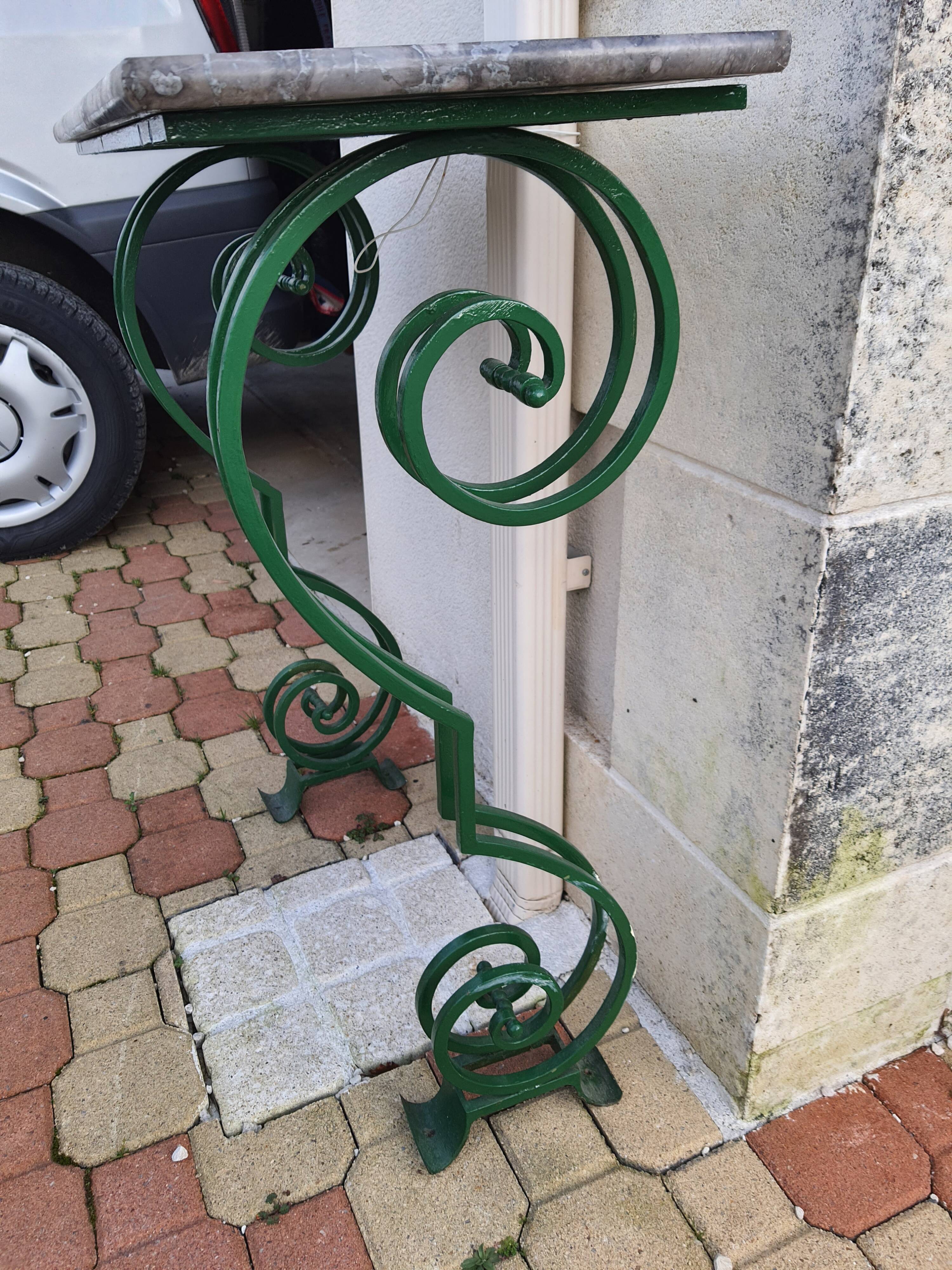 Marble ironwork console