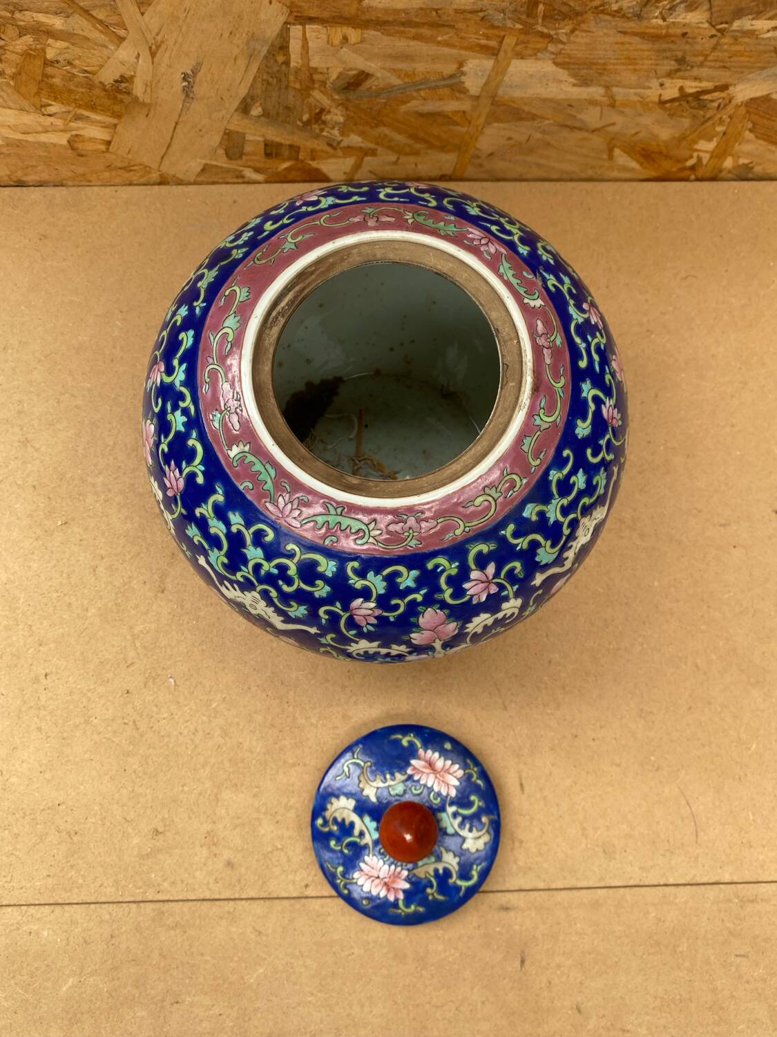 Antique Large Tongzhi Ginger Jar Qing Dynasty Chinese Ceramic 19th Century