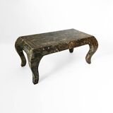 Table basse en marbre tessellé maitland smith 1980 vintage usa rare emperador 1970