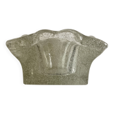 Cendrier massif ondulé mid century en verre bullé 1960 design italien